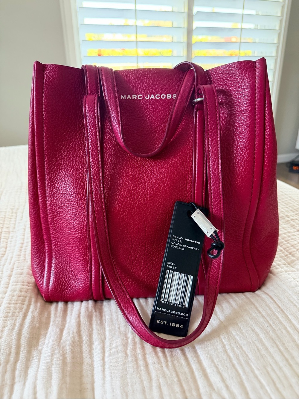 Marc Jacobs "The Tag Tote" 27 in the Cranberry